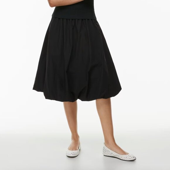 Aritzia Sunday Best Bubbly Cotton Poplin Bubble Midi Skirt Black Size Medium - Picture 5 of 10